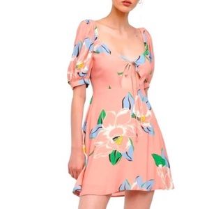 NWT CAPULET x Revolve Bernie peach pink floral cut out mini dress small new